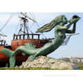 2019 new design art sculpture garden pool decoative bronze mermaid statue for sale